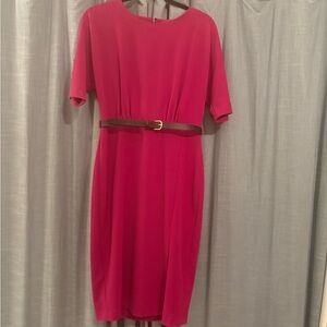 Calvin Klein Fuchsia Midi Dress with Belt